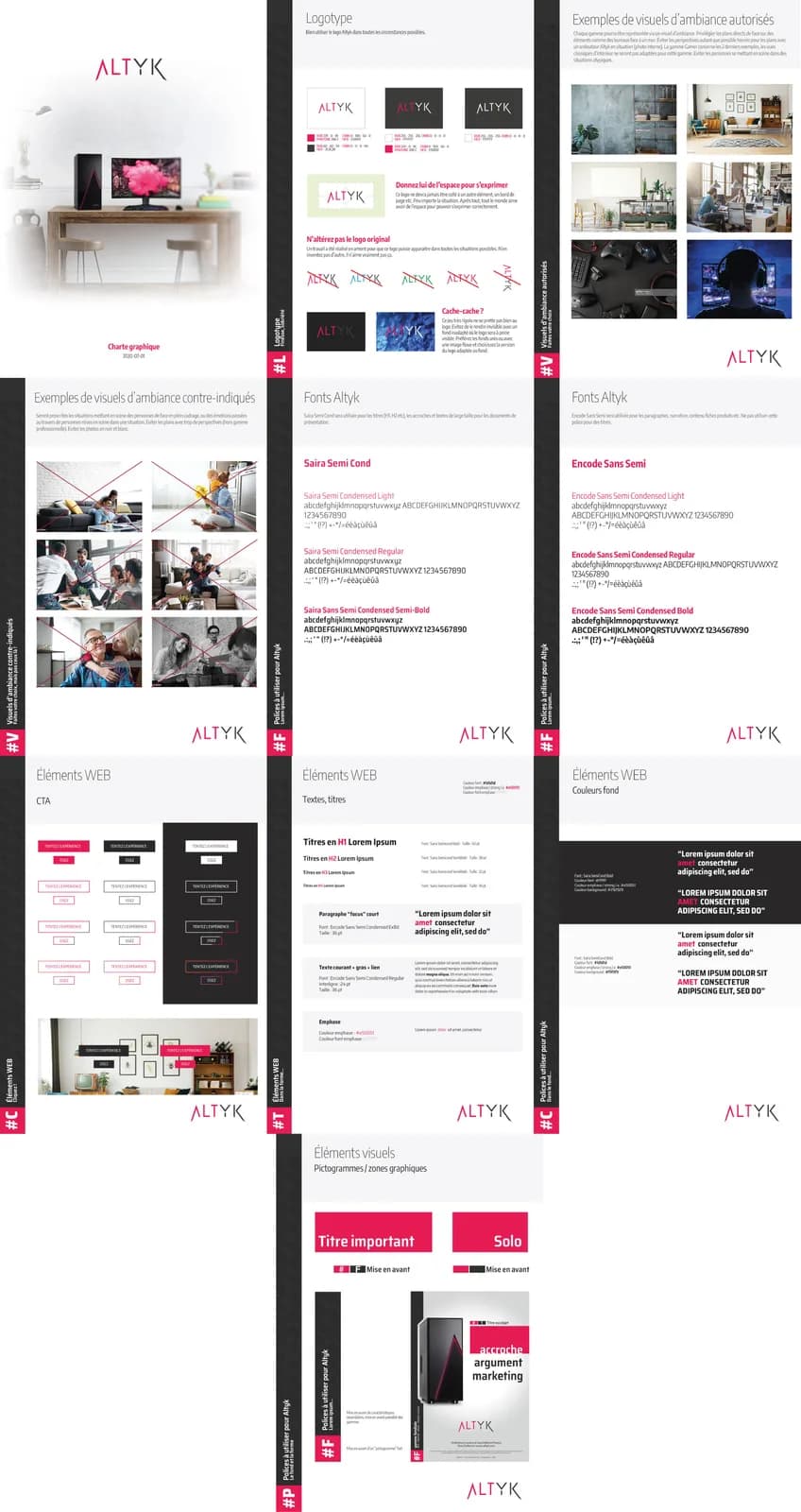 Charte graphique de la marque de mobilier de bureau ALTYK