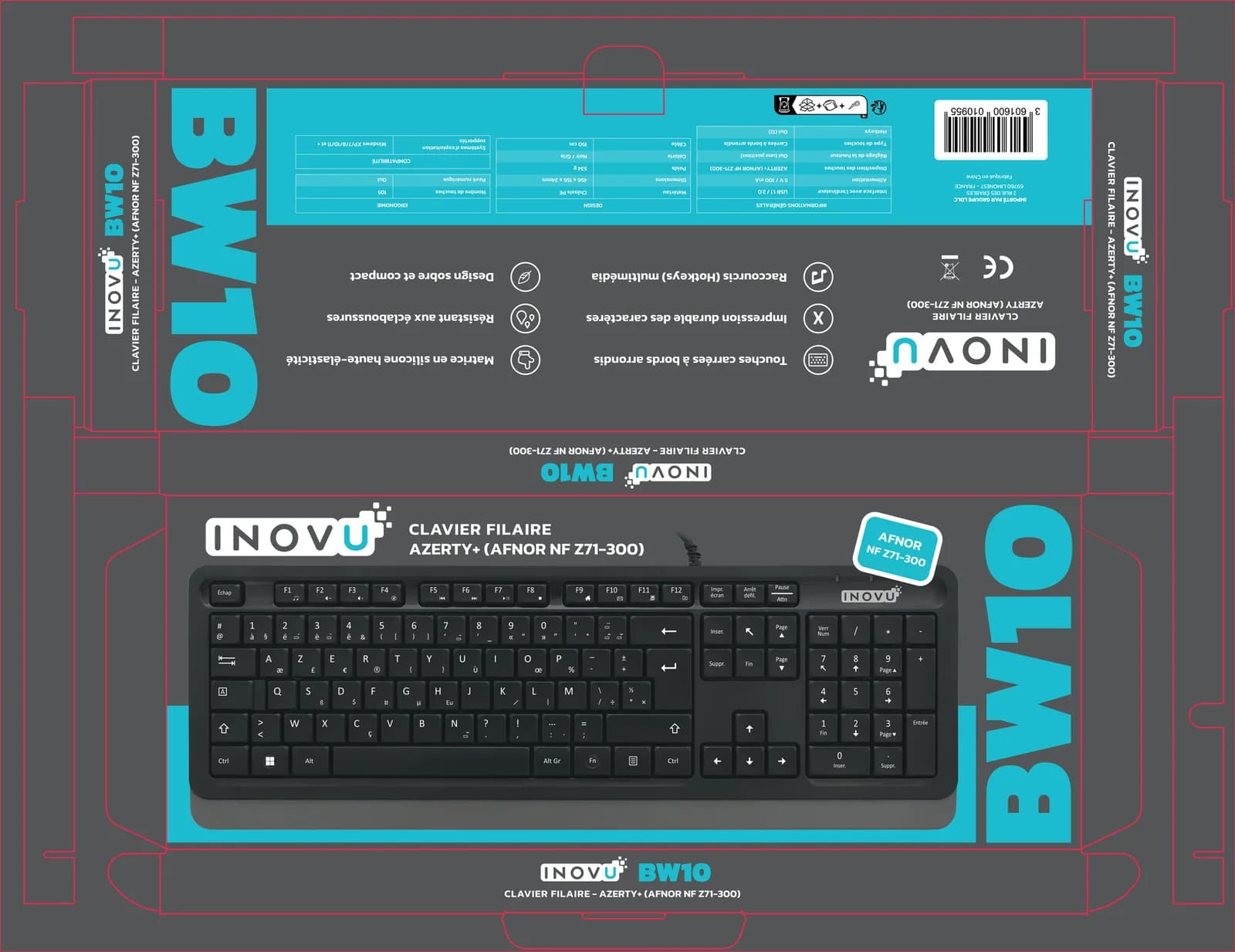 Version vectorisée AFNOR du packaging INOVU BW10
